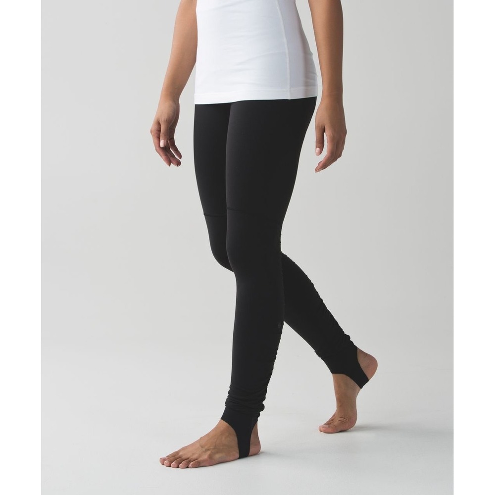 Lululemon Wonder Under Stirrup Pant Leggings In Black Size 6 Athleisure Active